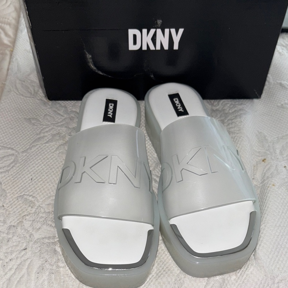 DKNY Clear Slide Sandals
